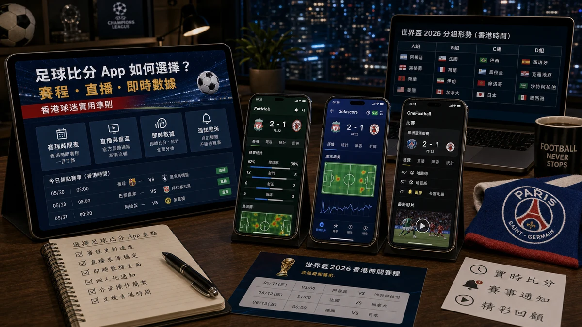 即時比分App推薦準則:香港球迷選足球比分App的實用指引