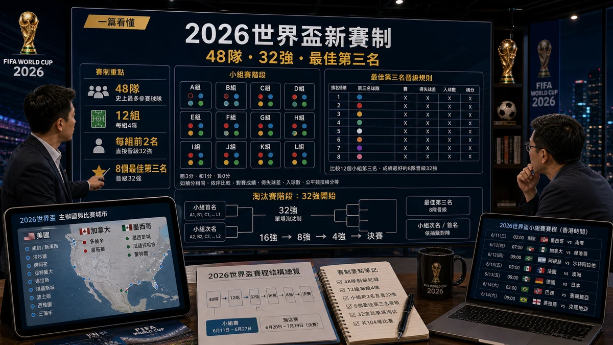 世界盃2026賽制懶人包|48隊分組、12組出線規則與最佳第三名計法