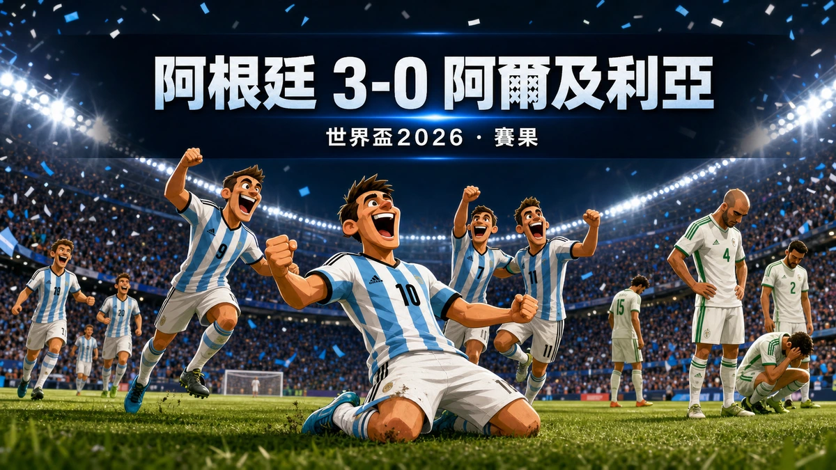 世界盃2026 阿根廷 3-0 阿爾及利亞賽果|J組香港時間17/6 09:00 美斯帽子戲法平高路斯紀錄